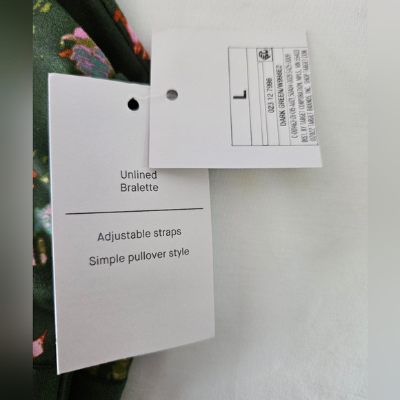 NWT Auden Unlined Bralette Dark Green - Picture 6 of 7